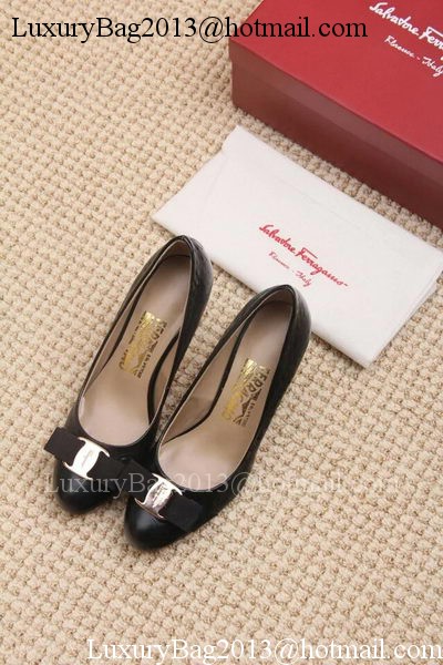 Ferragamo 80mm Pump Leather FL687 Black