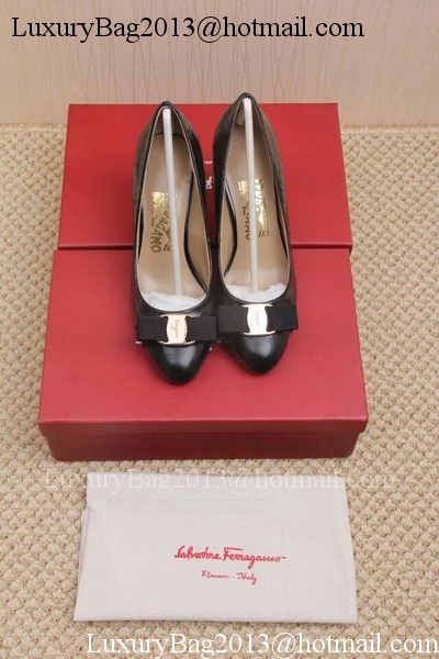 Ferragamo 80mm Pump Leather FL687 Black