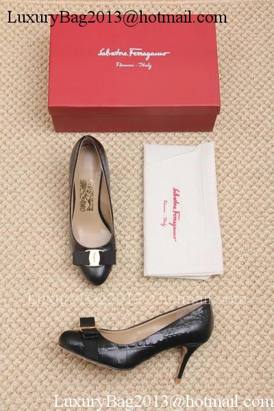 Ferragamo 80mm Pump Leather FL687 Black