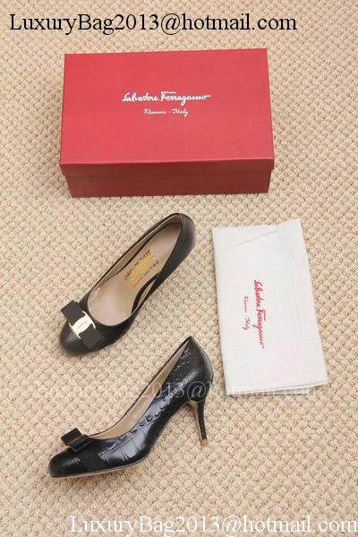 Ferragamo 80mm Pump Leather FL687 Black