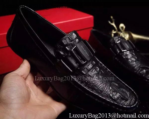 Ferragamo Men Casual Shoes FL902 Black