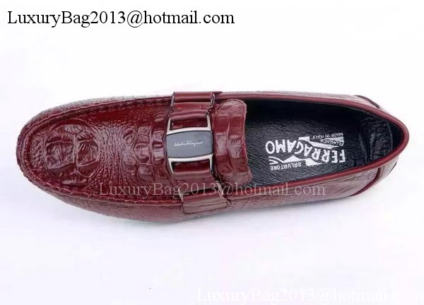 Ferragamo Men Casual Shoes FL902 Burgundy