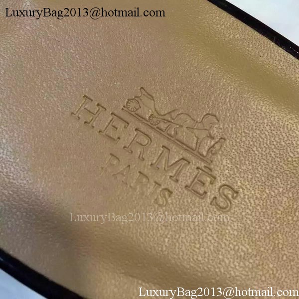 Hermes Flip-Flop Leather HO708 Black
