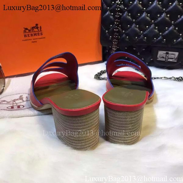 Hermes Slippers Leather HO710 Red