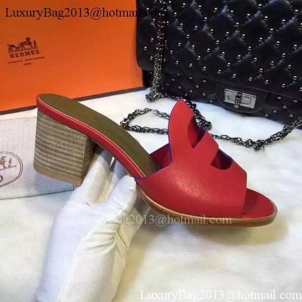 Hermes Slippers Leather HO710 Red