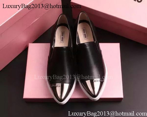 miu miu Leather Flat MM443 Black