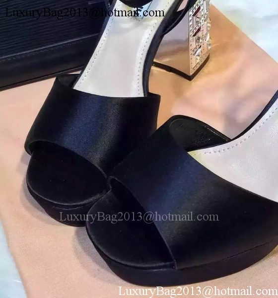 miu miu Leather Sandal MM448 Black