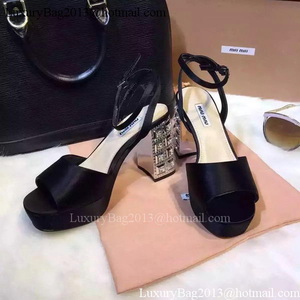 miu miu Leather Sandal MM448 Black