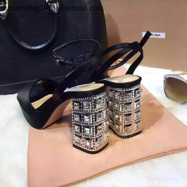 miu miu Leather Sandal MM448 Black