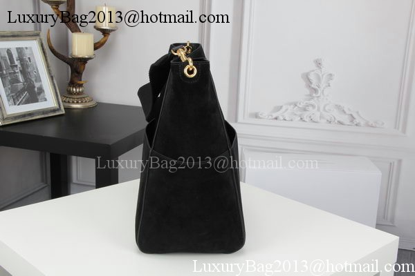 CELINE Sangle Seau Bag in Original Suede Leather C3360 Black