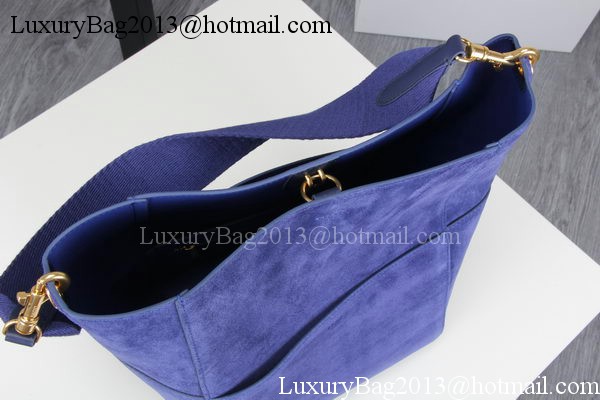 CELINE Sangle Seau Bag in Original Suede Leather C3360 Royal