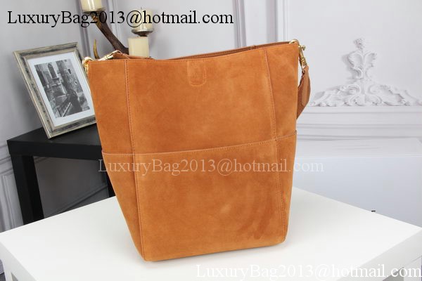 CELINE Sangle Seau Bag in Original Suede Leather C3360 Wheat