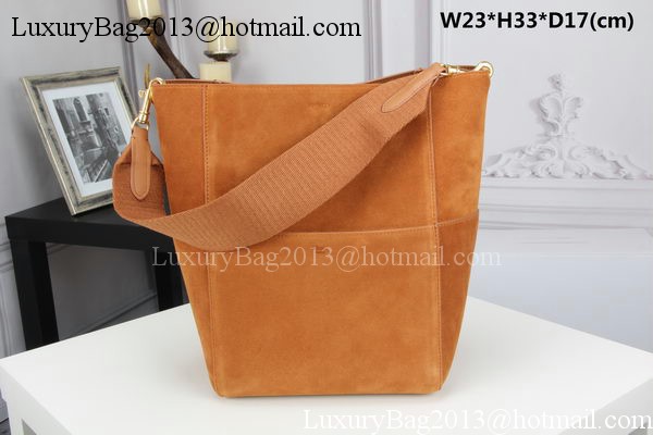 CELINE Sangle Seau Bag in Original Suede Leather C3360 Wheat