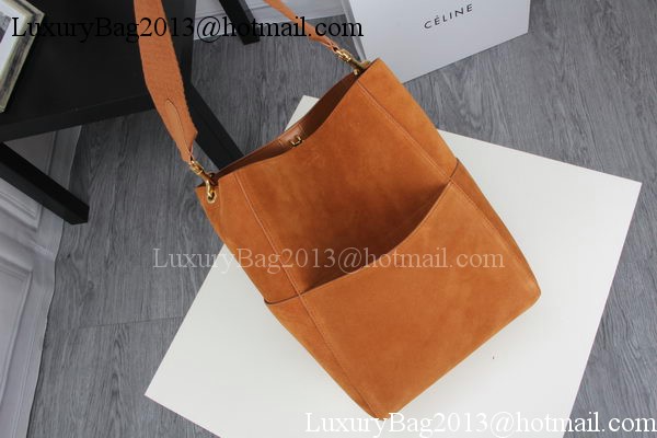 CELINE Sangle Seau Bag in Original Suede Leather C3360 Wheat