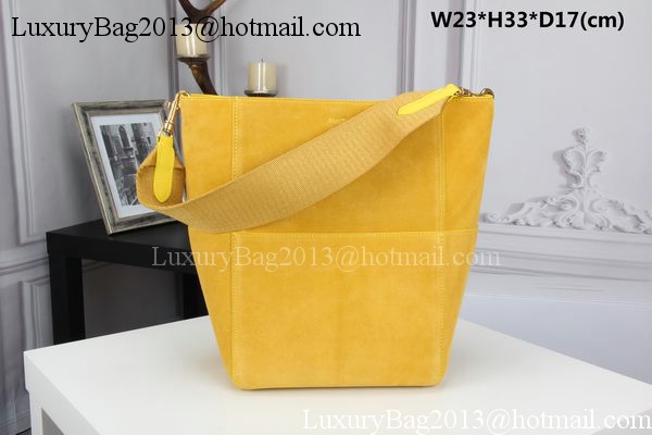 CELINE Sangle Seau Bag in Original Suede Leather C3360 Yellow