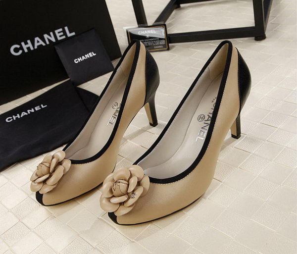 Chanel 80mm Leather Pump CH1817 Apricot