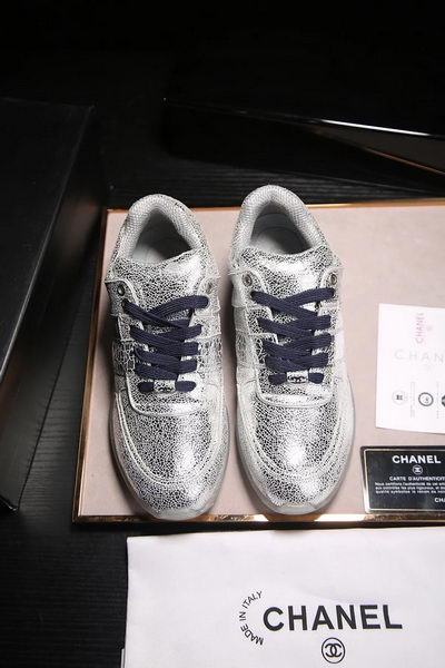 Chanel Casual Shoes Leather CH1796 Silver