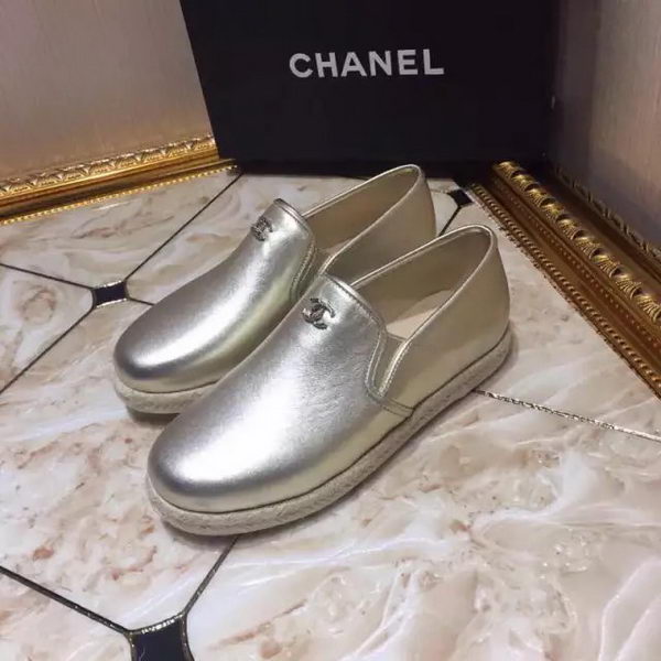 Chanel Casual Shoes Leather CH1811 Gold