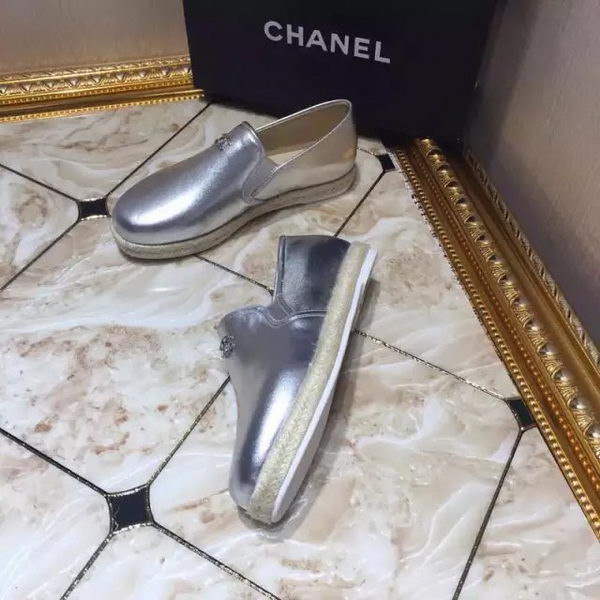 Chanel Casual Shoes Leather CH1811 Silver