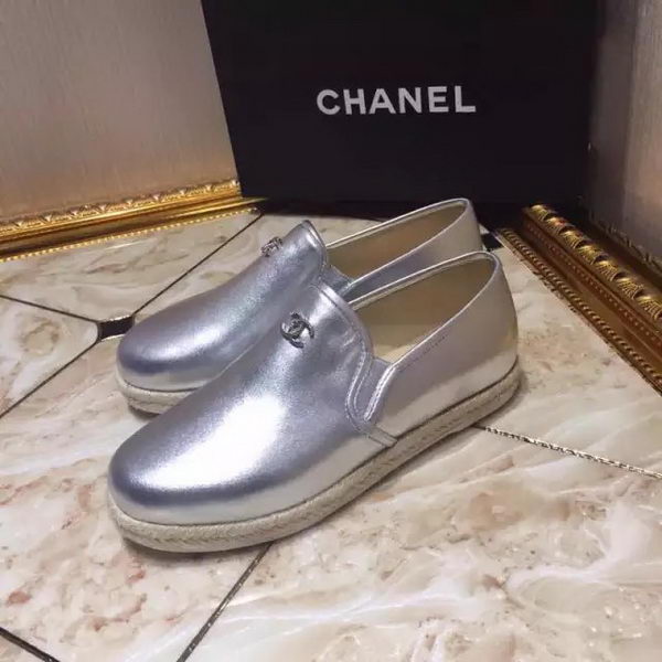 Chanel Casual Shoes Leather CH1811 Silver