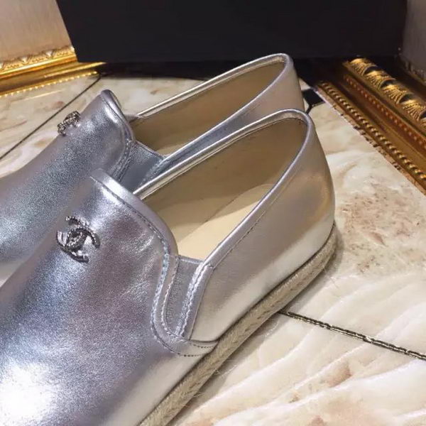 Chanel Casual Shoes Leather CH1811 Silver