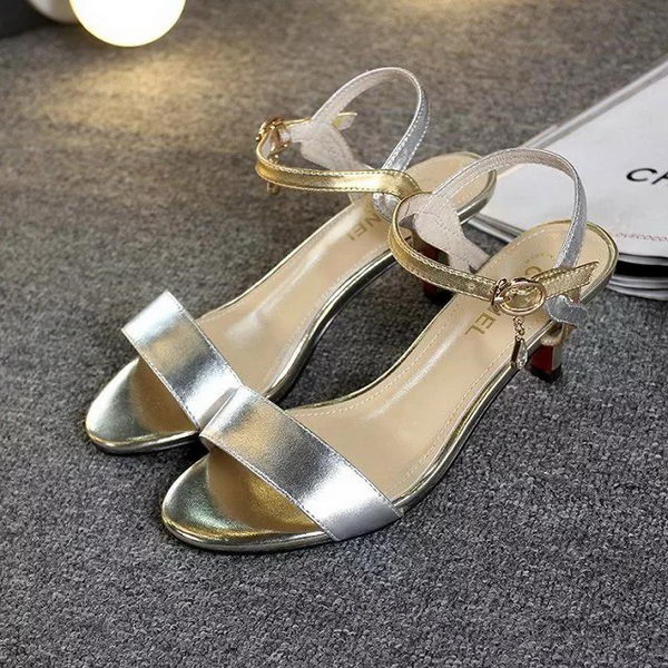 Chanel Leather 60mm Sandal CH1801 Silver