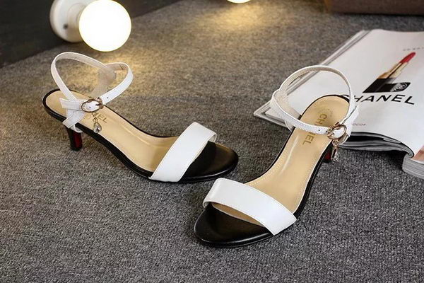 Chanel Leather 60mm Sandal CH1801 White