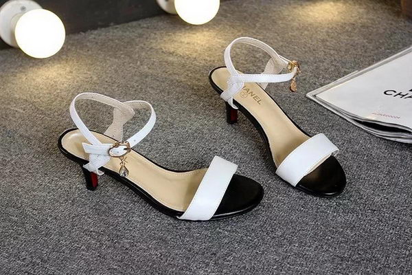 Chanel Leather 60mm Sandal CH1801 White