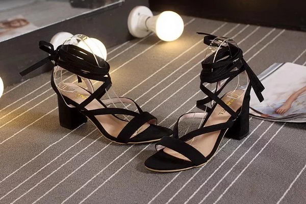 Chanel Leather 60mm Sandal CH1809 Black