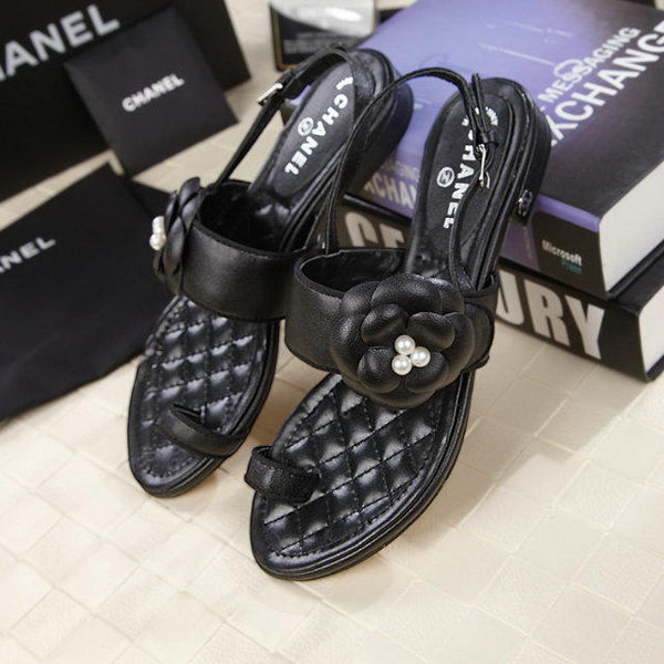 Chanel Leather Sandal CH1819 Black