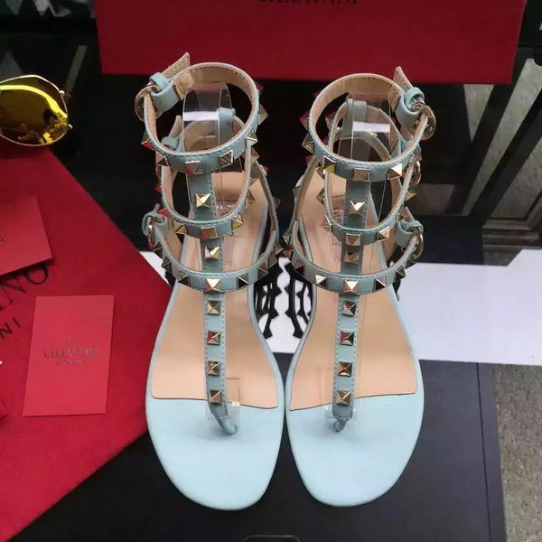 Valentino Leather Sandal VT843 Light Blue