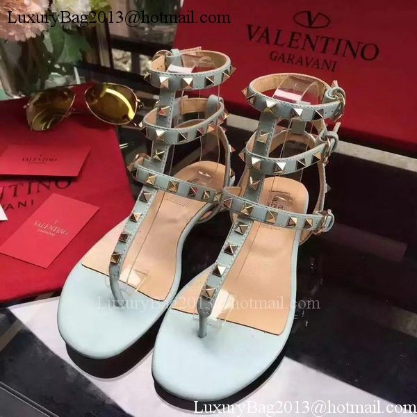 Valentino Leather Sandal VT843 Light Blue