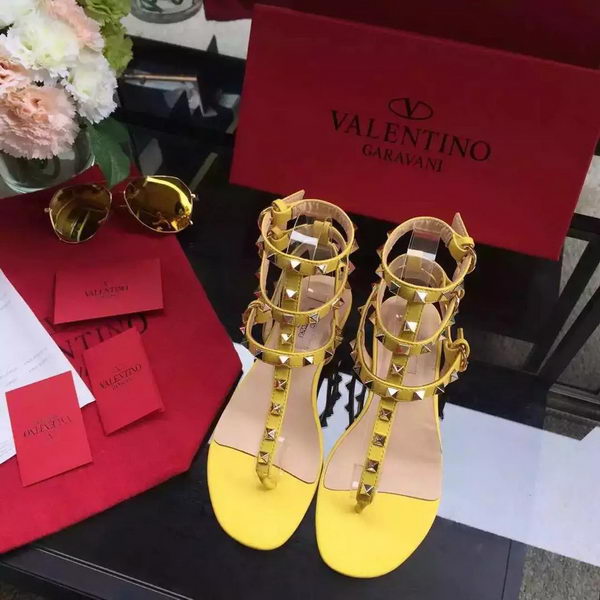 Valentino Leather Sandal VT843 Yellow