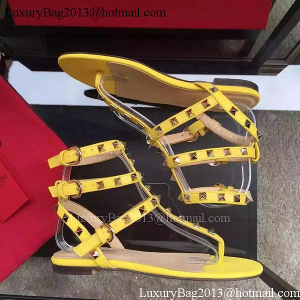 Valentino Leather Sandal VT843 Yellow