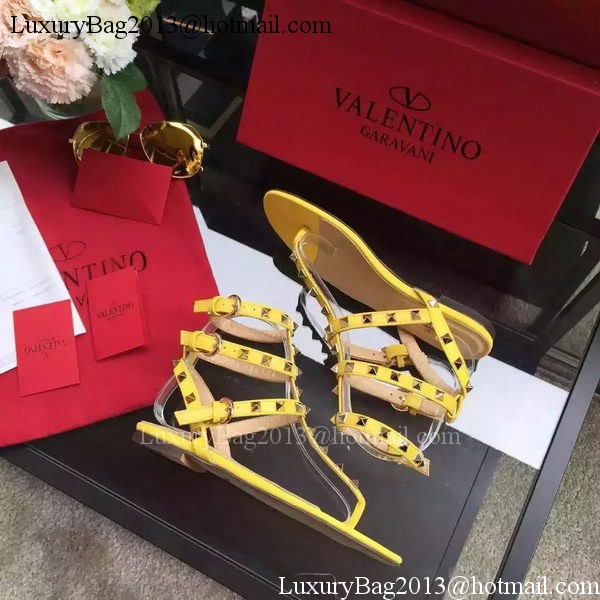 Valentino Leather Sandal VT843 Yellow