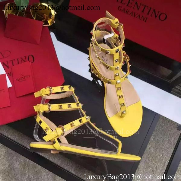 Valentino Leather Sandal VT843 Yellow