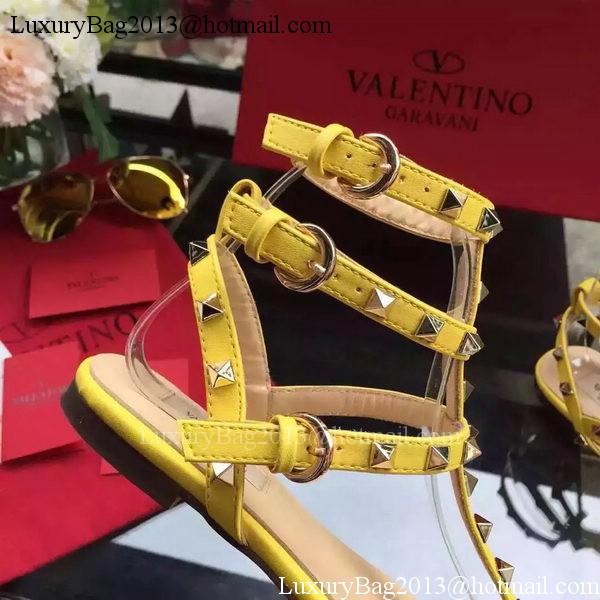 Valentino Leather Sandal VT843 Yellow