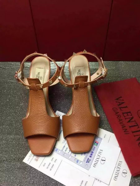 Valentino Leather Sandal VT856 Brown