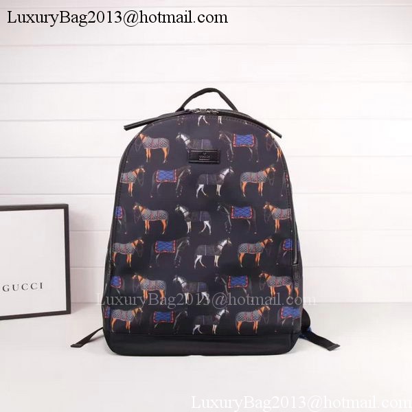 Gucci Backpack Horse Print 353476 Black