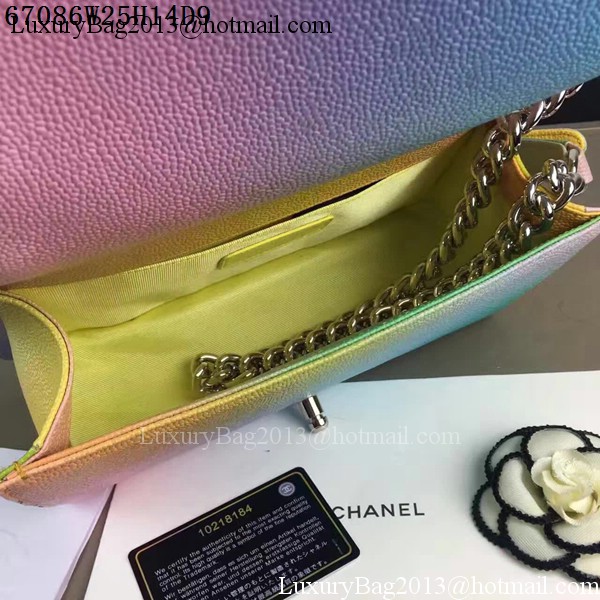 Boy Chanel Flap Shoulder Bag Pearl Caviar Leather A67086 Multicolour