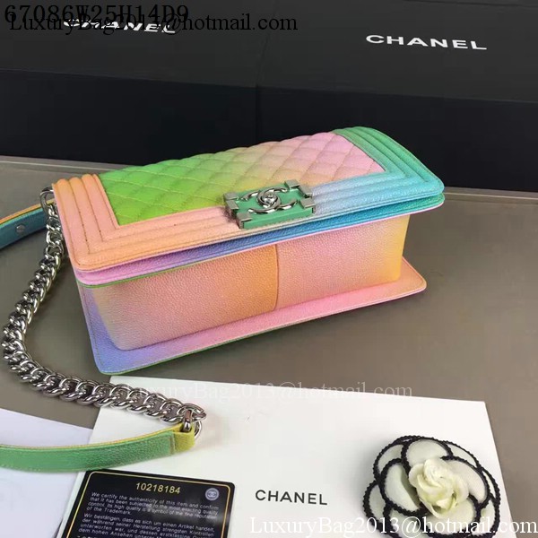 Boy Chanel Flap Shoulder Bag Pearl Caviar Leather A67086 Multicolour