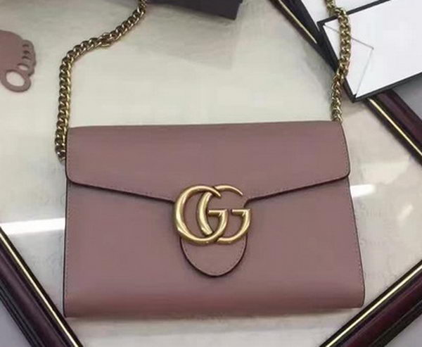 Gucci GG Marmont Leather mini Chain Bag 401232 Grey