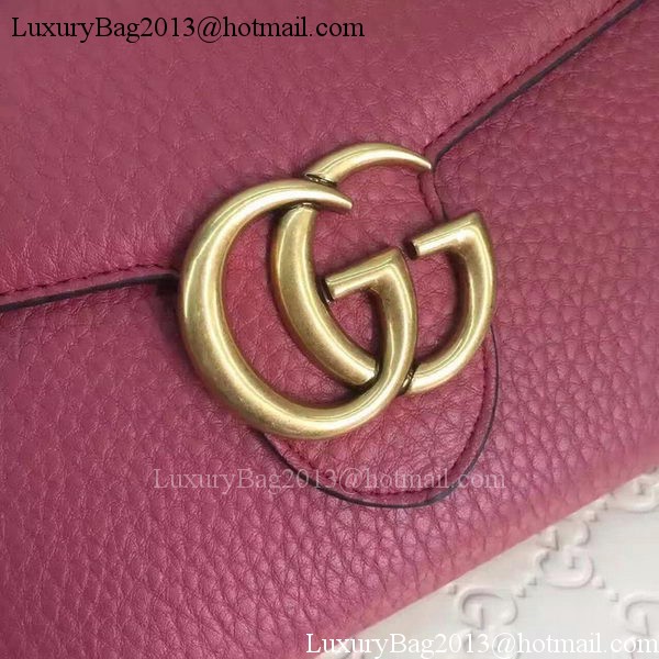 Gucci GG Marmont Leather mini Chain Bag 401232 Wine