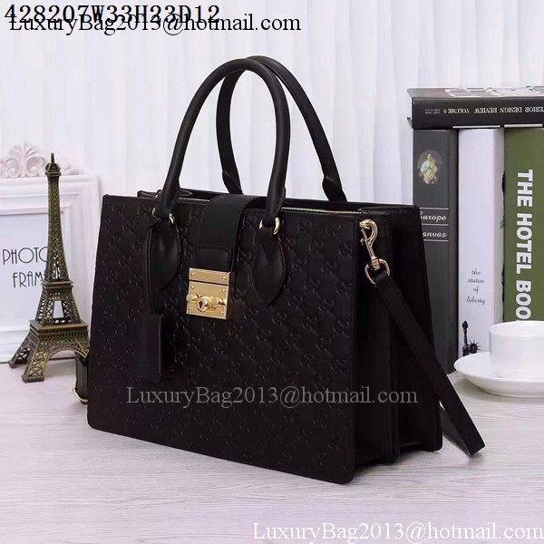 Gucci Padlock Gucci Signature Top Handle 428207 Black