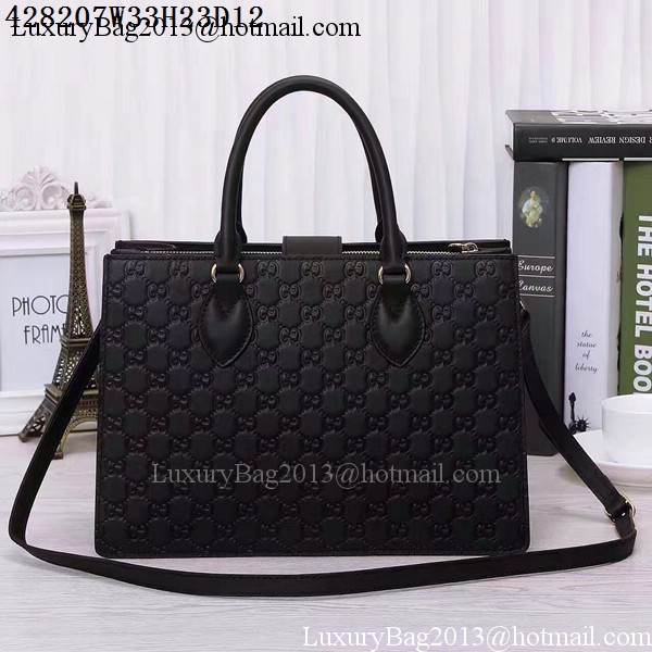 Gucci Padlock Gucci Signature Top Handle 428207 Black