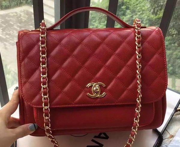 Chanel Classic Flap Bag Original Cannage Pattern A24604 Red