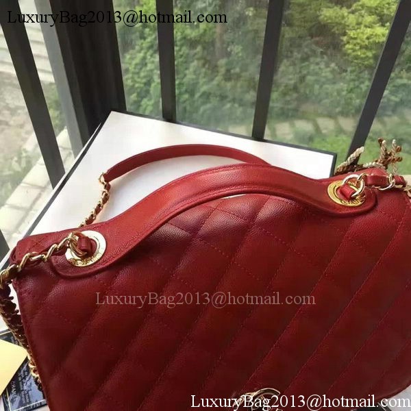 Chanel Classic Flap Bag Original Cannage Pattern A24604 Red