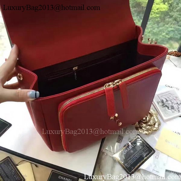 Chanel Classic Flap Bag Original Cannage Pattern A24604 Red