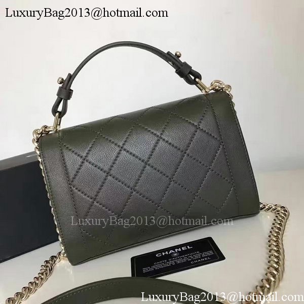 Chanel Flap Shoulder Bag Original Leather A24600 Grey
