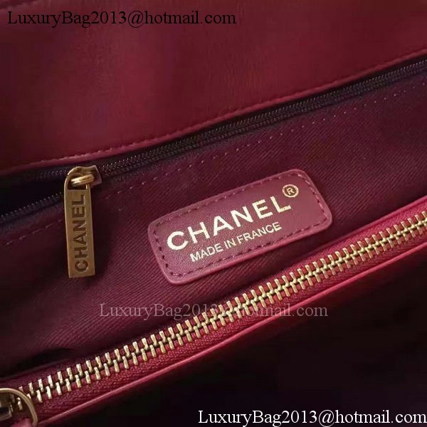 Chanel Tote Shopper Bag Sheepskin Leather A24603 Red